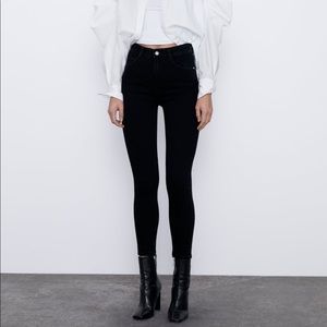 Zara vintage hi-rise skinny jeans - black